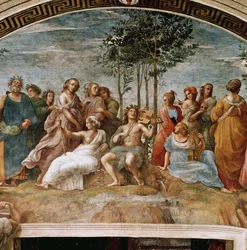 Parnassus, fra Stanza della Segnatura, 1510-11